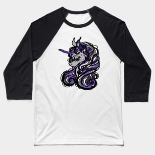 Smoky Purple Unicorn Baseball T-Shirt